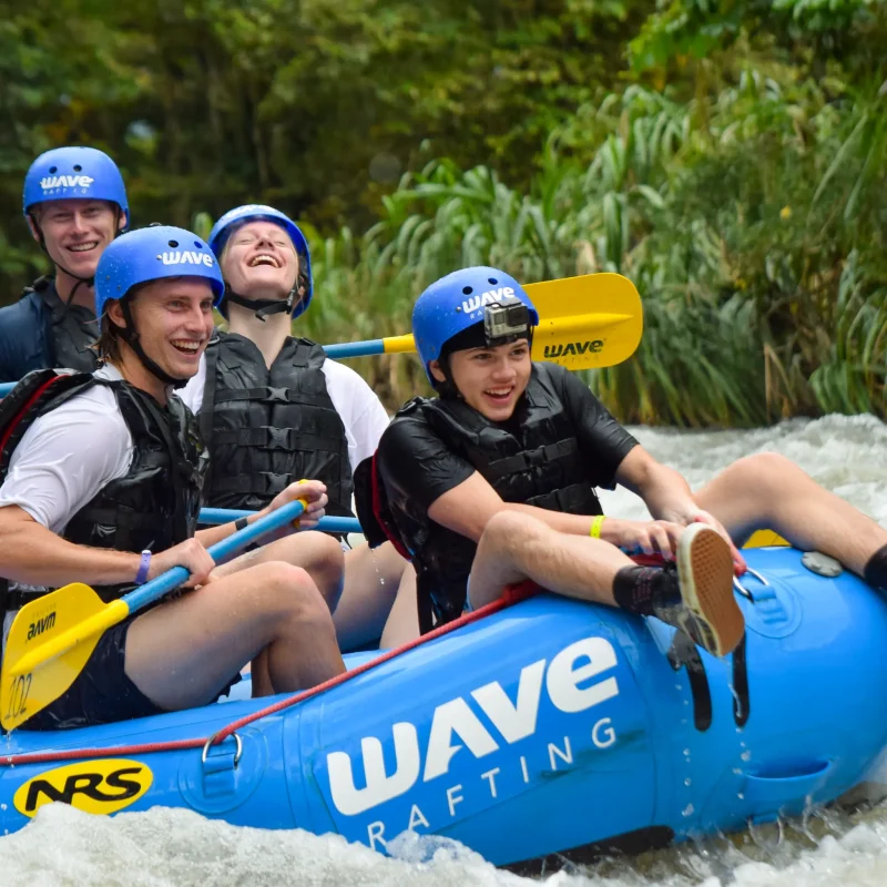 Family-friendly rafting adventure Class III-II Costa Rica.